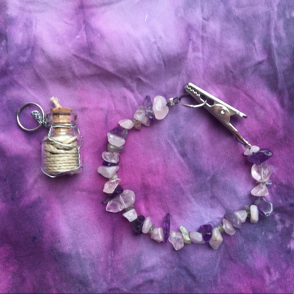 crystal blunt bracelet + hemp wick dispenser